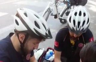 Büyükada’da bisikletli sağlıkçılardan bisikletli...