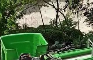 Eğilen elektrik direğini evine bağlamıştı, yıkılmak...