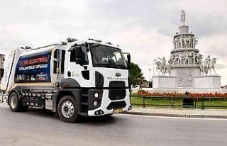 Elektrikli çöp kamyonu test ediliyor