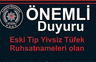 Emniyet Müdürlüğü uyardı; "Eski tip yivsiz...