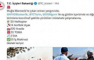 İçişleri Bakanlığı: “Marmaris’teki yangına...