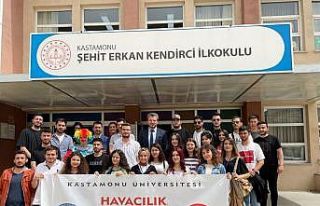 İlkokulun öğrencilerine havacılık bilinci oluşturuluyor