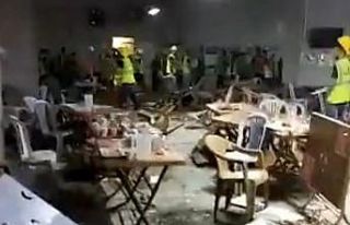 İşçiler yemekhaneyi dağıttı