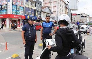 İstanbul Caddesinde motosiklet denetimi
