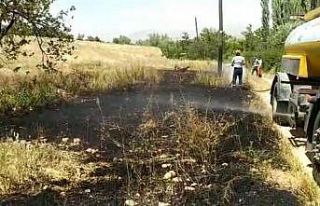Kayısı bahçesindeki yangın büyümeden söndürüldü