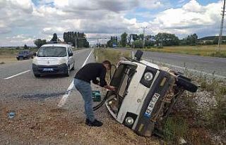 Kontrolden çıkan kamyonet devrildi: 1 yaralı