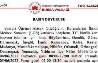 LGS adayları dikkat! Bursa Valiliği duyurdu...