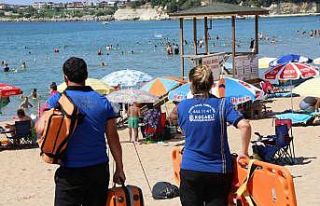 Mavi bayraklı plajlarda ilk yardım timi görev başında