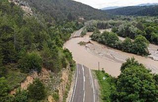 Mengen’de selin yıkıcı etkisi havadan görüntülendi