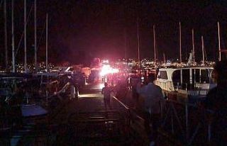 Milyonlarca lira değerindeki yat, alev alev yandı