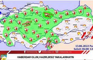 Orta Karadeniz’de ‘çok kuvvetli yağış’ uyarısı