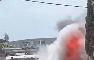 Park halindeki kamyon alev alev yandı