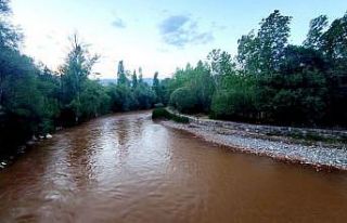 Tağar Çayı, yağışlar sonrasında renk değiştirdi