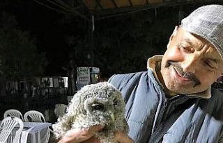 Tarlasında bulduğu yaralı baykuşa evladı gibi...