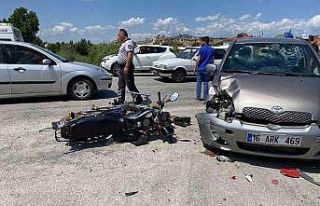 Tavşanlı’da motosiklet ile otomobil çarpıştı:...