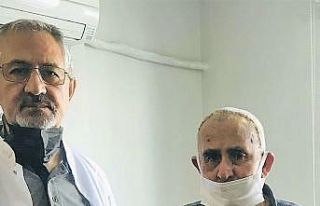 Tekerlekli sandalyeyle geldiği Egekent Hastanesi’nden...