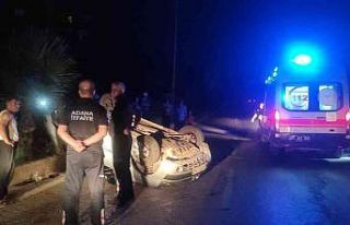 Yayaya çarpmamak için yaptığı manevra ile takla...