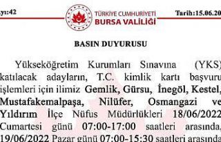 YKS adayları dikkat! Bursa Valiliği duyurdu