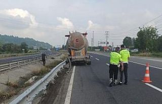 Yokuş aşağı inen tankerin freni patladı
