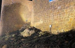 Bayburt Kalesi’nde örtü yangını