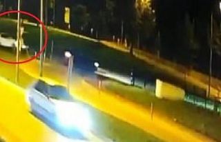 Bursa’da kontrolden çıkan cip dereye böyle uçtu