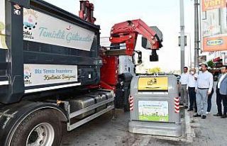 Çiğli’de 3700 litrelik yeni konteynerler alındı