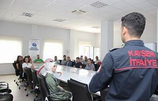 Erciyes Teknopark’ta yangın söndürme eğitimi...