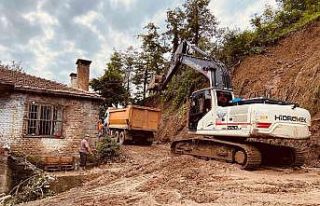 Fatsa’da şiddetli yağışın yol açtığı hasarlar...