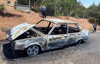 Gölbaşı’nda otomobil yandı