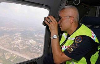 Jandarmadan helikopter destekli trafik denetimi