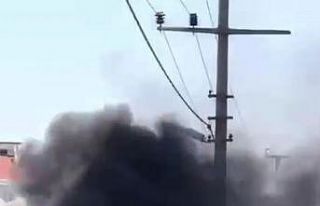 Kamyon alev alev yandı