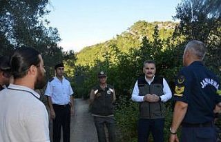 Kaymakam Odabaş, yanan alanlarda incelemelerde bulundu