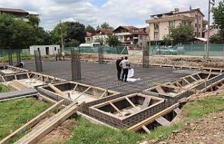 Kentin en modern kütüphanesi inşattı sürüyor