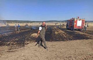 Kütahya’da balya makinesi kıvılcımından çıkan...