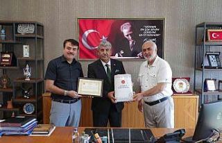 Müftülükten teşekkür belgesi
