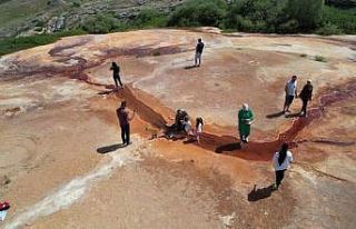 Otlukbeli travertenli gölü turizme kazandırılıyor