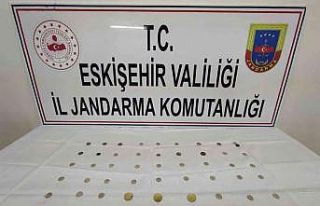 Saman yüklü tırda taşınan 46 sikke ele geçirildi