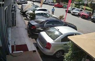 Sancaktepe’de çatıdan düşen şemsiyeden 3 saniye...