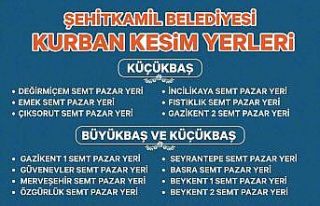 Şehitkamil’de kurban satış ve kesim yerleri belirlendi