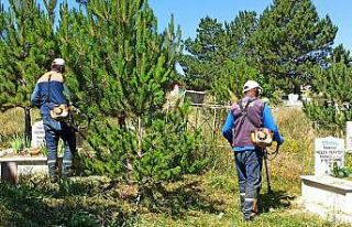Sivas’taki mezarlıklarda bayram temizliği