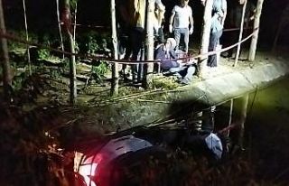 Sulama kanalına düşen motosiklet sürücü hayatını...