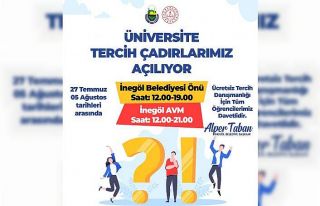 Üniversite öğrencileri için ücretsiz tercih çadırı