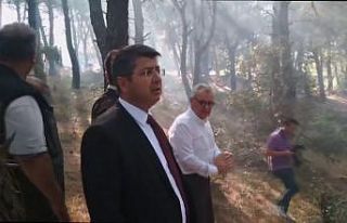 Vali Kırbıyık, Keşan’daki orman yangını bölgesinde...