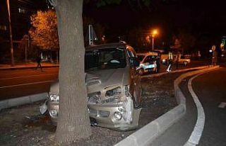 Ağaca çarpan ehliyetsiz sürücü yaralandı