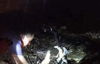 Anız yangınında motosiklet küle döndü