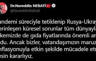 Bakan Nebati: “Vatandaşlarımızı gıda enflasyonuna...