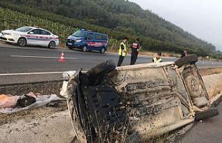 Bilecik’te takla atan araçta bulunan 4 kişi yaralandı