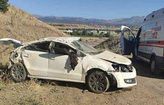 Bingöl’de otomobil takla attı: 1 yaralı