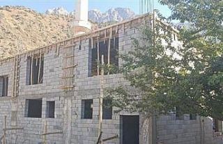 Çanaklı Köyü Camii hızla yükseliyor