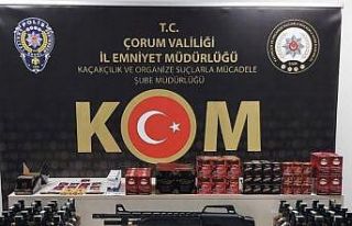 Çorum’da ruhsatsız silah, kaçak sigara ve içki...